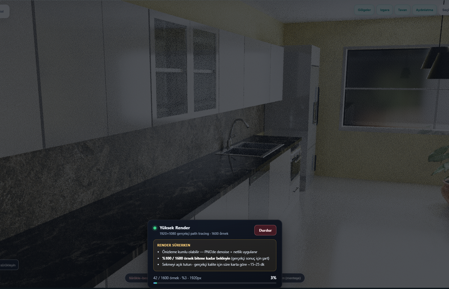 Kitchenix fotogerçekçi mutfak render